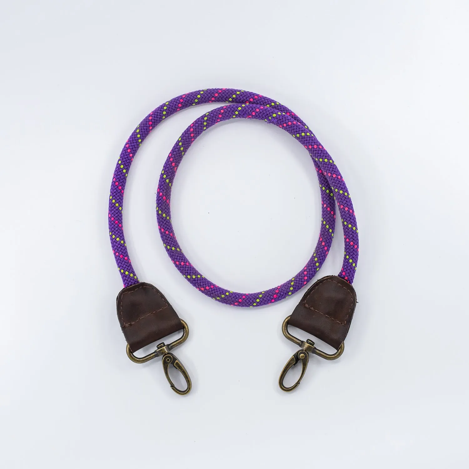 Neon Purple/Pink/Yellow Detachable Rope Strap (Brass)