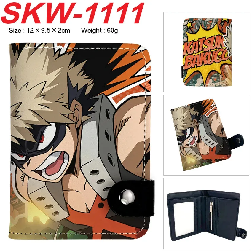 new My Hero Academia Cartoon Anime Short Wallet Vertical style with buttons can hold coins