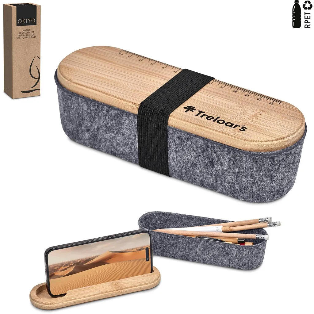 Okiyo Byoga Recycled PET Felt & Bamboo Stationery Case