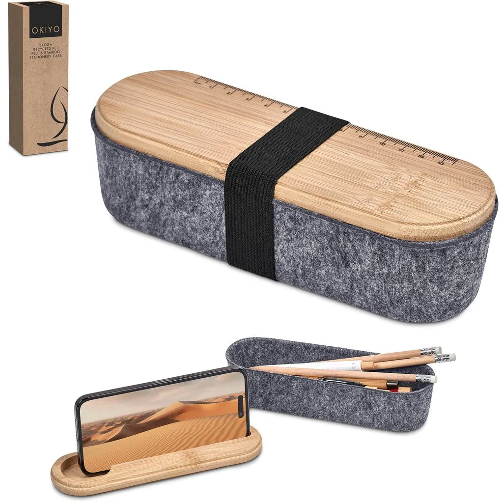 Okiyo Byoga Recycled PET Felt & Bamboo Stationery Case