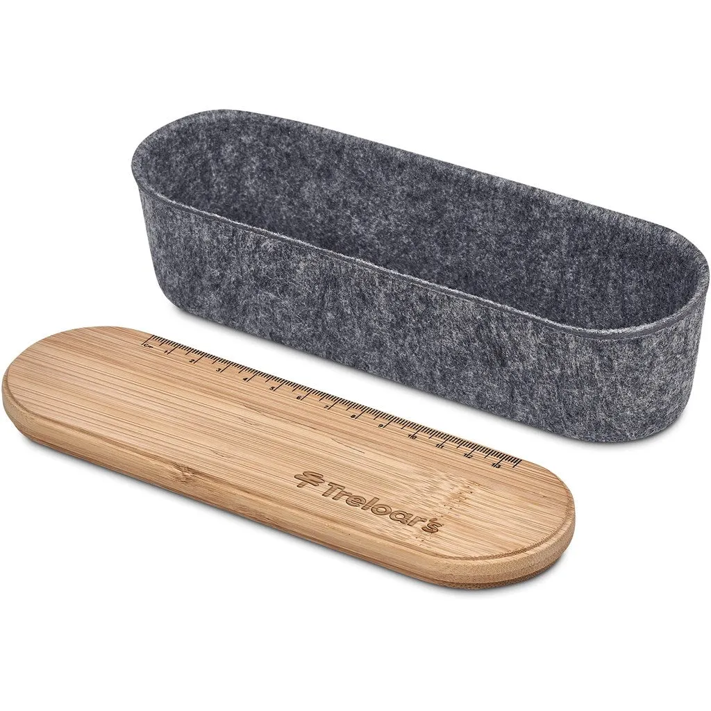 Okiyo Byoga Recycled PET Felt & Bamboo Stationery Case