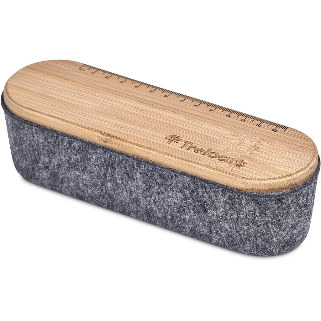 Okiyo Byoga Recycled PET Felt & Bamboo Stationery Case