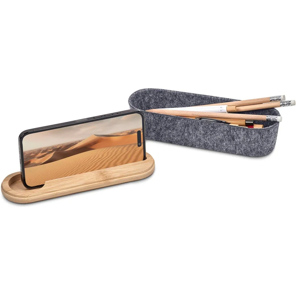 Okiyo Byoga Recycled PET Felt & Bamboo Stationery Case