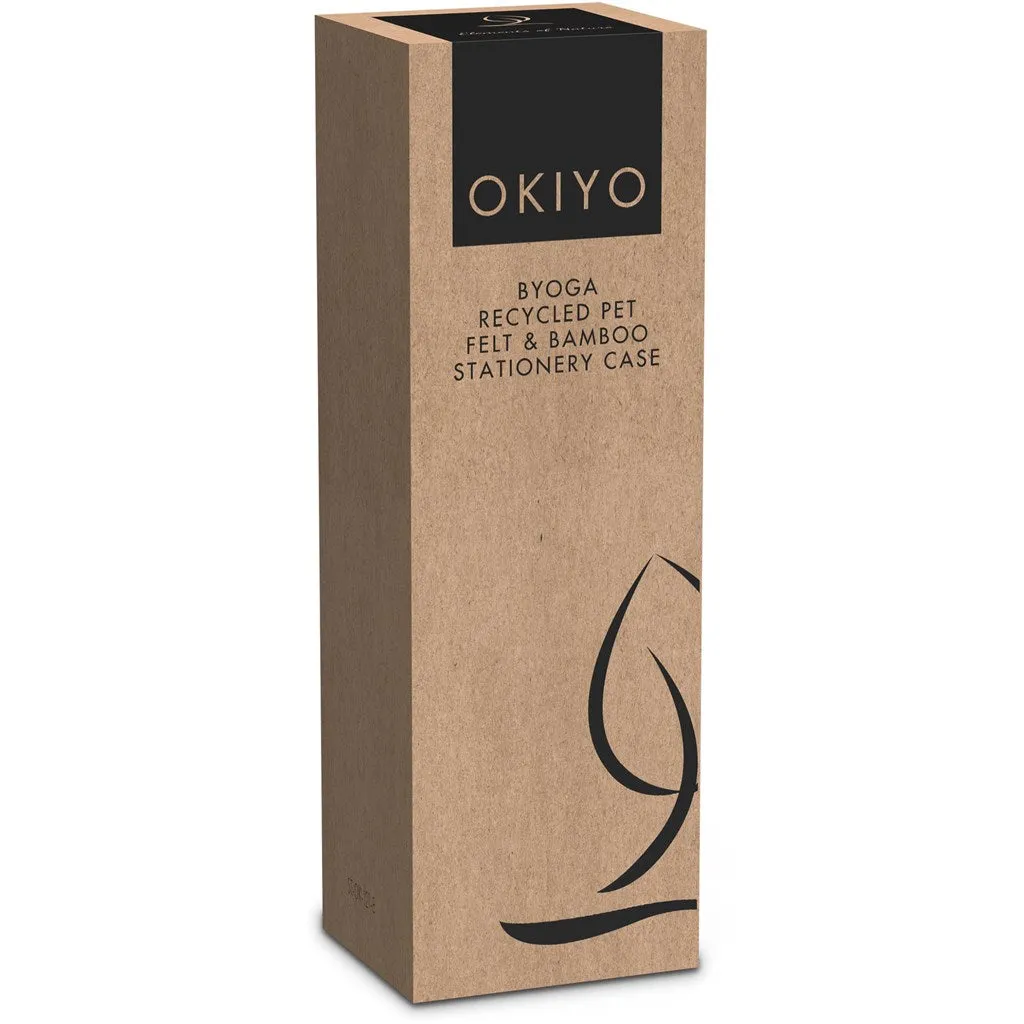 Okiyo Byoga Recycled PET Felt & Bamboo Stationery Case