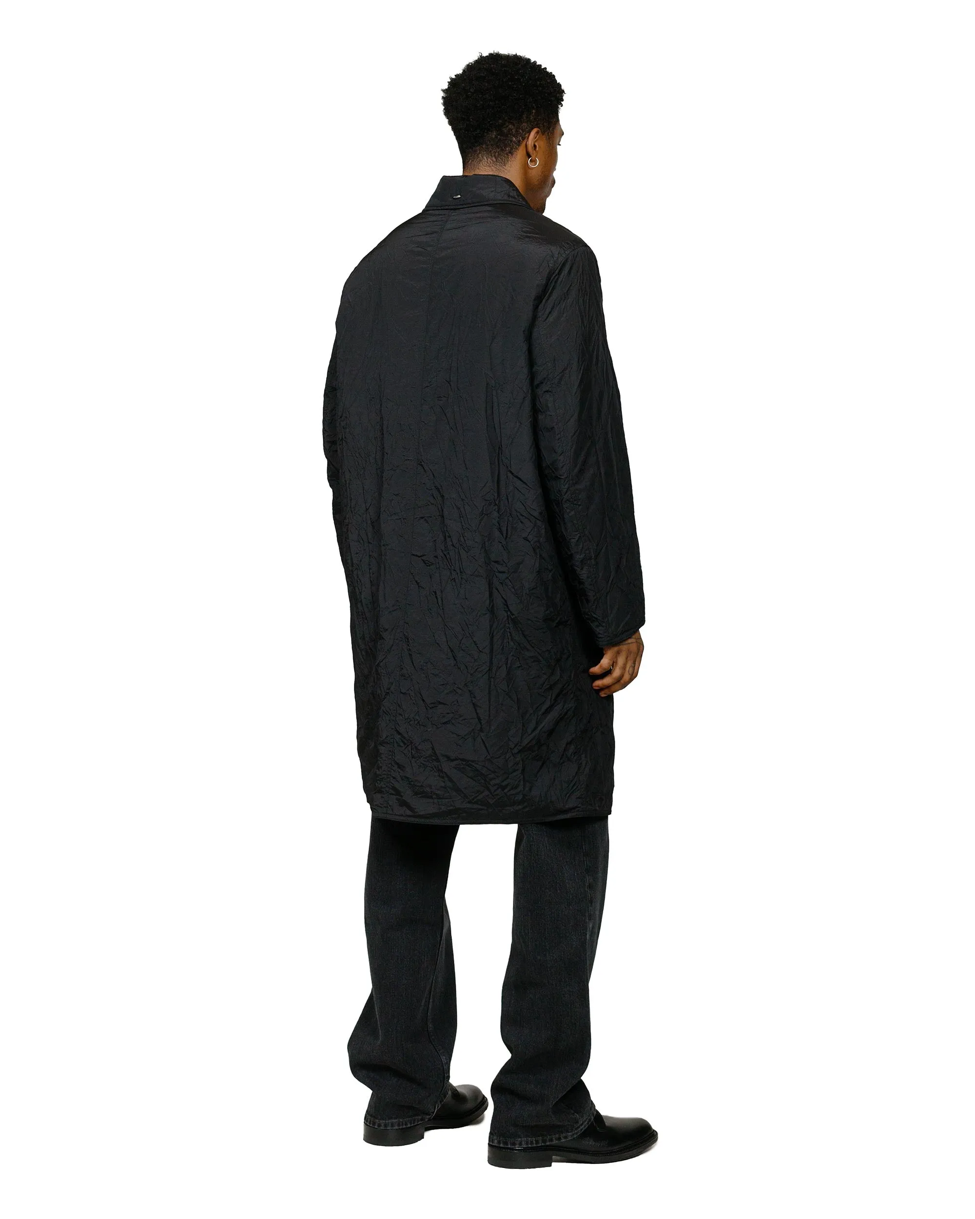 Our Legacy Blithe Coat Shining Black Crinkle Solaro