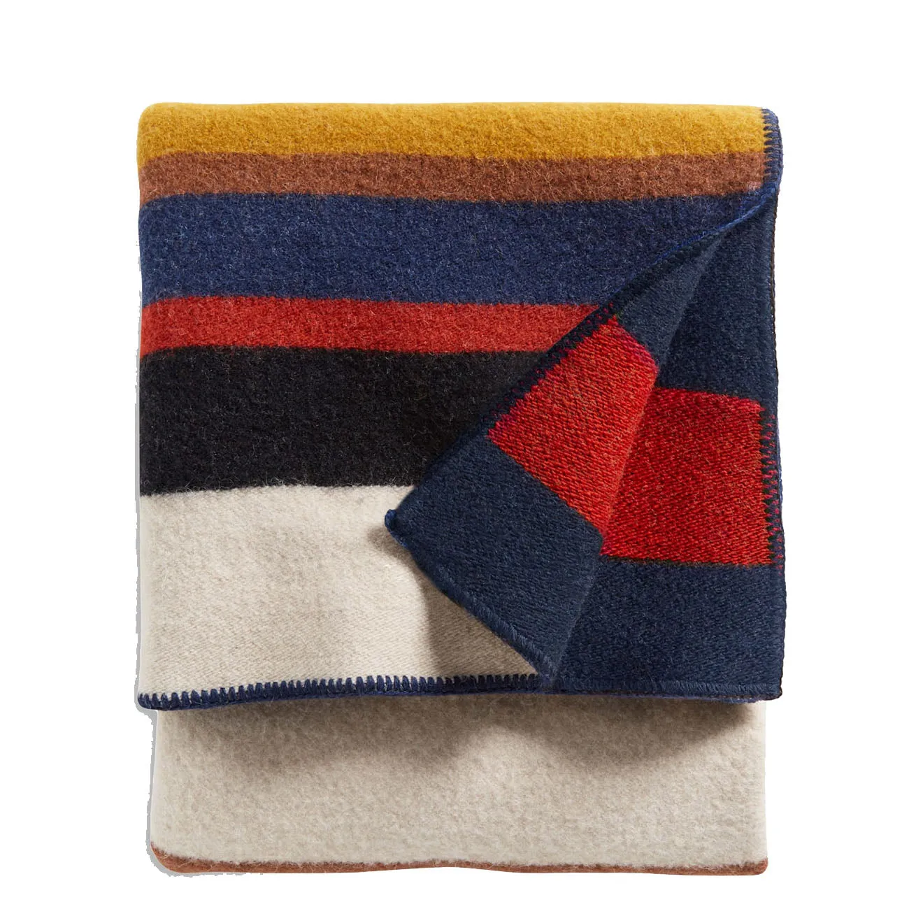 Pendleton Bridger Wool Throw With Carrier Boulder Stripe