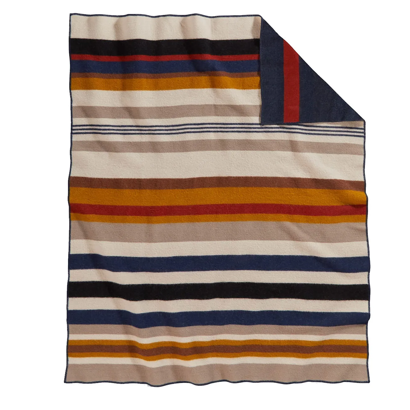 Pendleton Bridger Wool Throw With Carrier Boulder Stripe