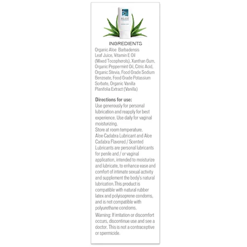 Peppermint Tingle Aloe Cadabra Organic Lubricant