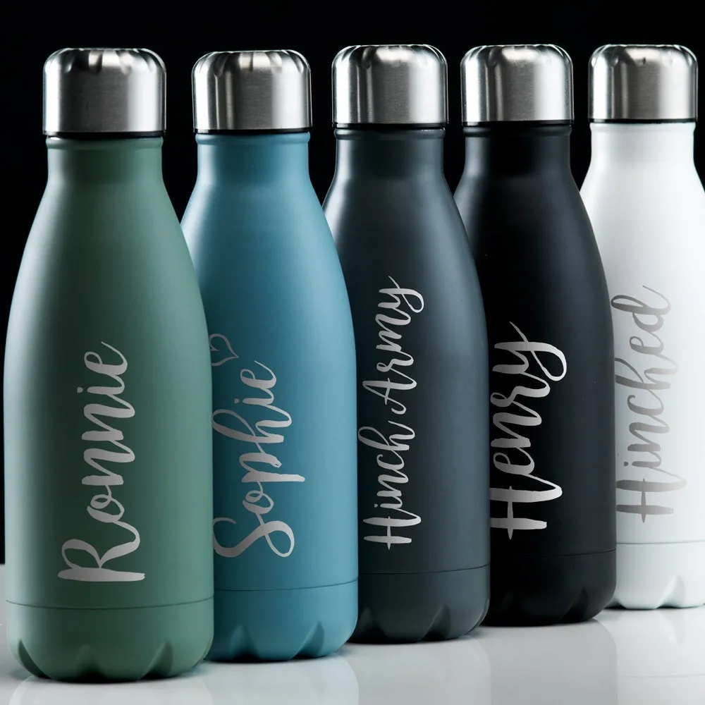 Personalised Matte Metal Water Bottle Reusable Mrs Hinch Style Flask 500ml