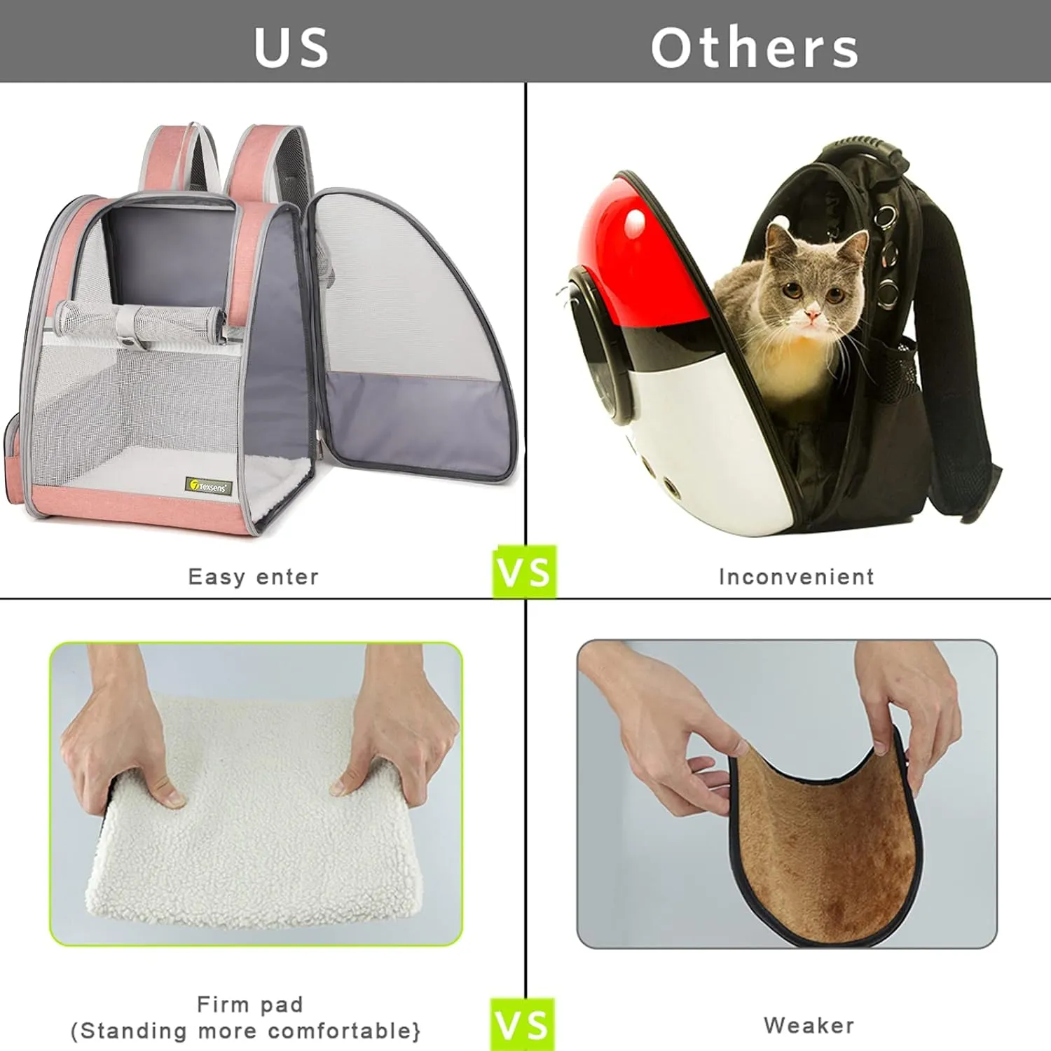 Pet Backpack Carrier for Small Cats Dogs