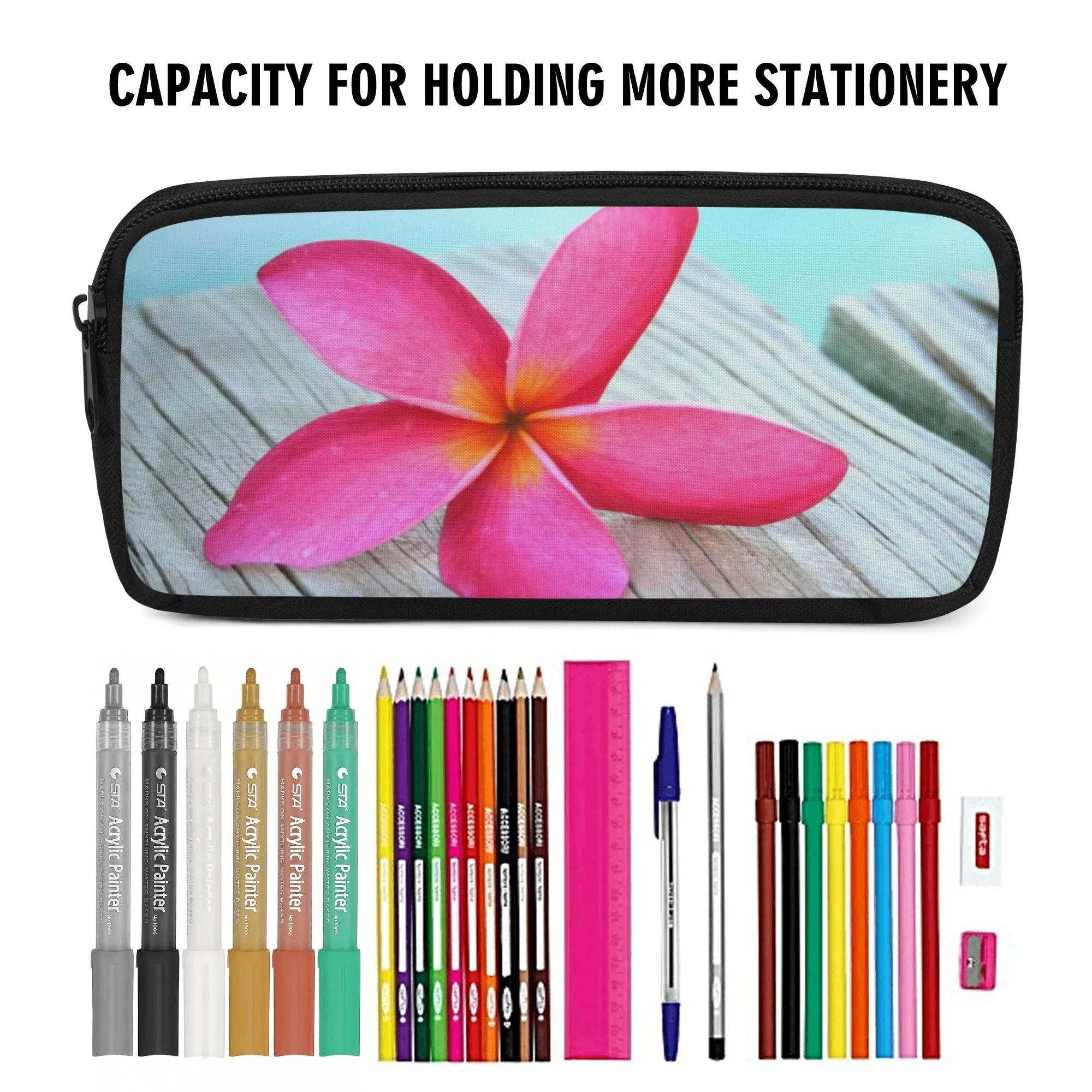 Pink Frangipani Pencil Cases