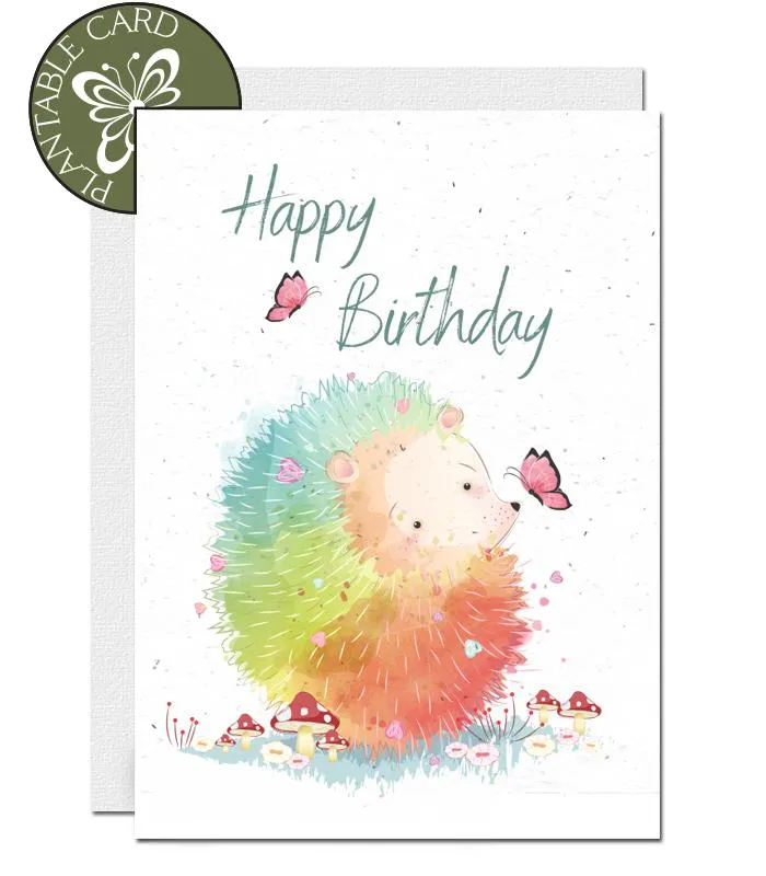 Plantable Birthday Card - Hedgehog