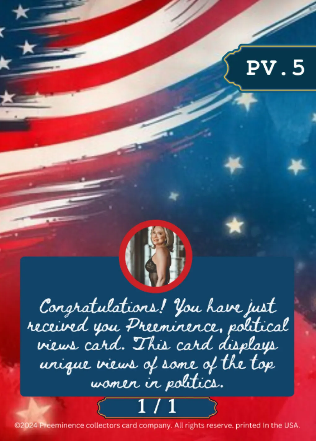 Political views Hillary Clinton custom trading card