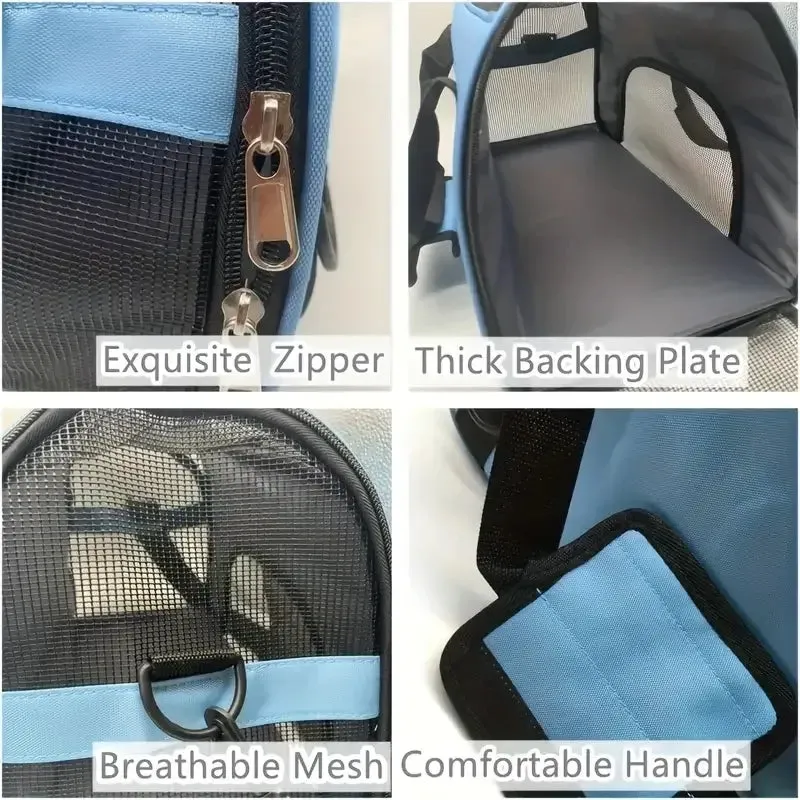 Portable Breathable Pet Travel Carrier Bag - For Dogs & Cats