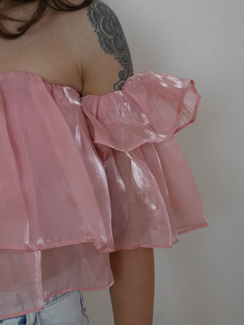 PRETTY IN PINK RUFFLE TOP