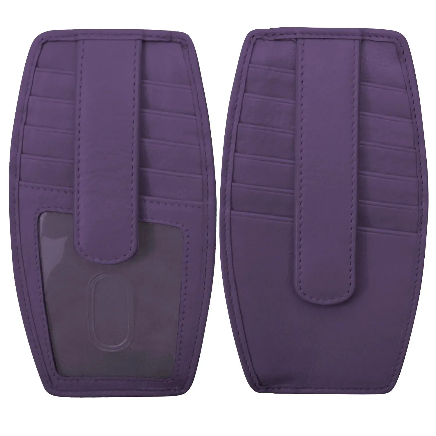 Purple- Double Sided Rfid Leather Credit Card Holder