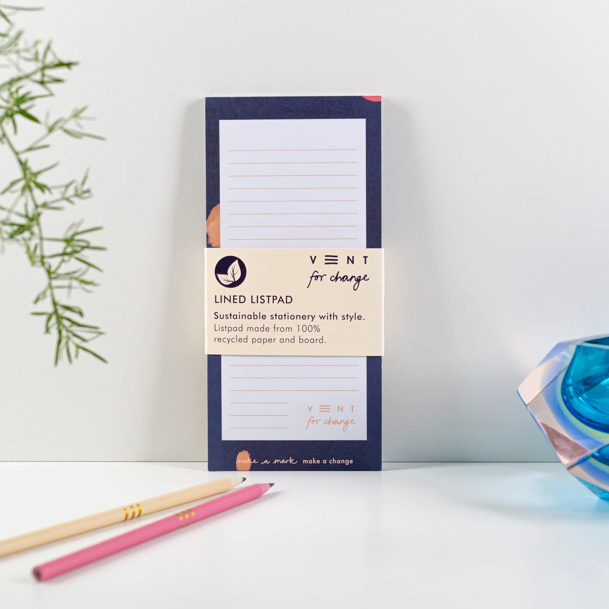 Recycled Paper & Card Slim Ideas Listpad - Blue