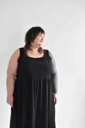 reversible Gwendolyn dress in black crinkle - 4x/5x