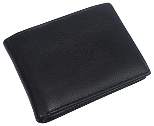 RFID Blocking Men's Wallet Thick Large Bifold 9 Cards and 3 ID Windows