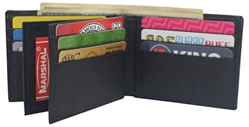 RFID Blocking Men's Wallet Thick Large Bifold 9 Cards and 3 ID Windows