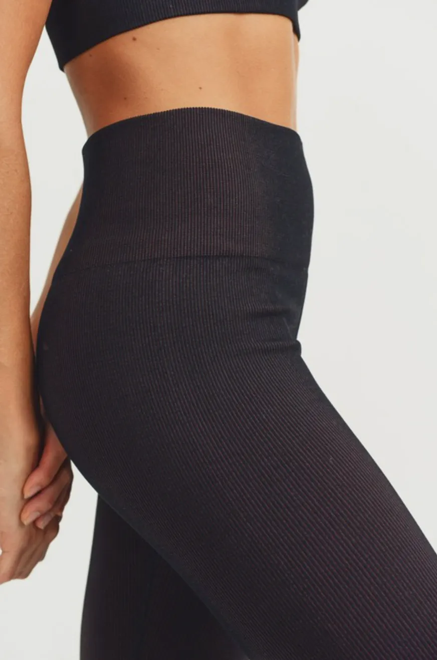 Ribbed Seamless High-waist Leggings