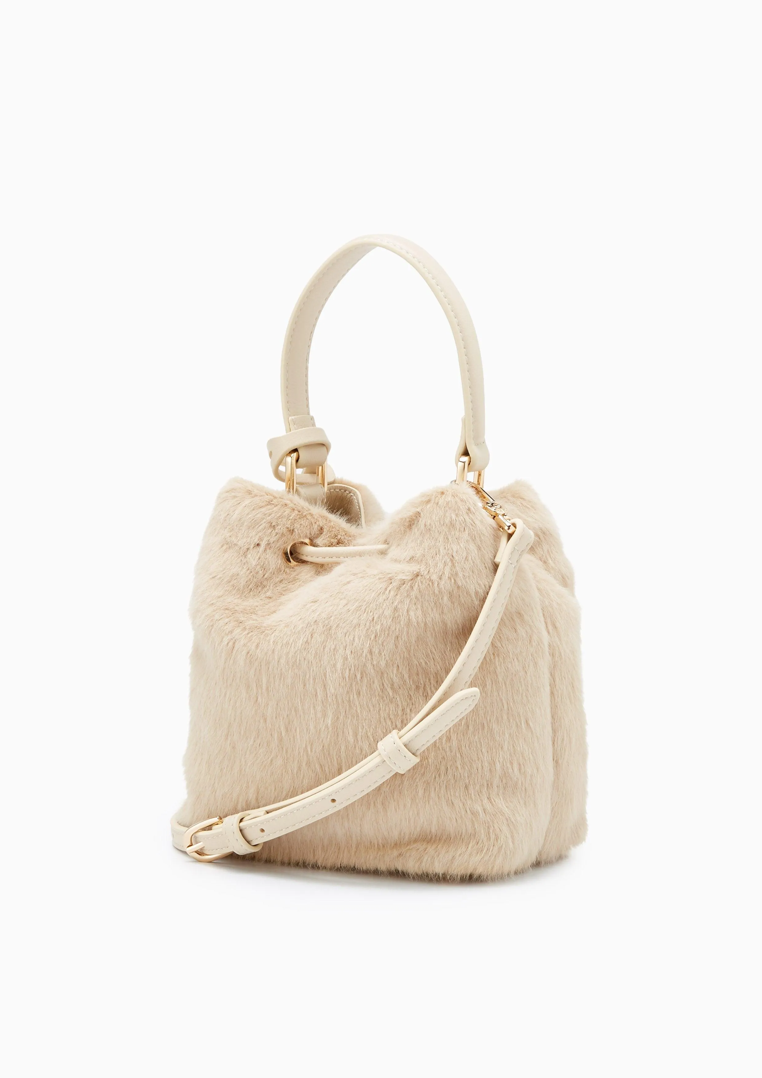 Rosalie Bucket (Fur) Bag Beige