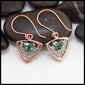 Rose Gold Tourmaline Drop Earrings