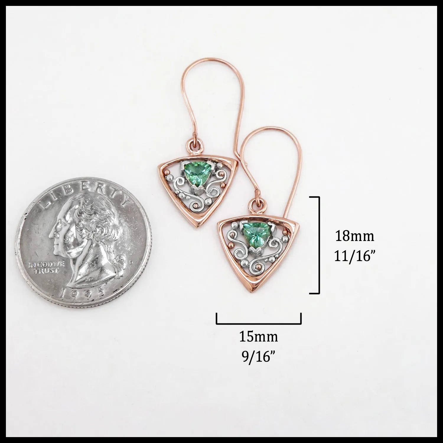 Rose Gold Tourmaline Drop Earrings