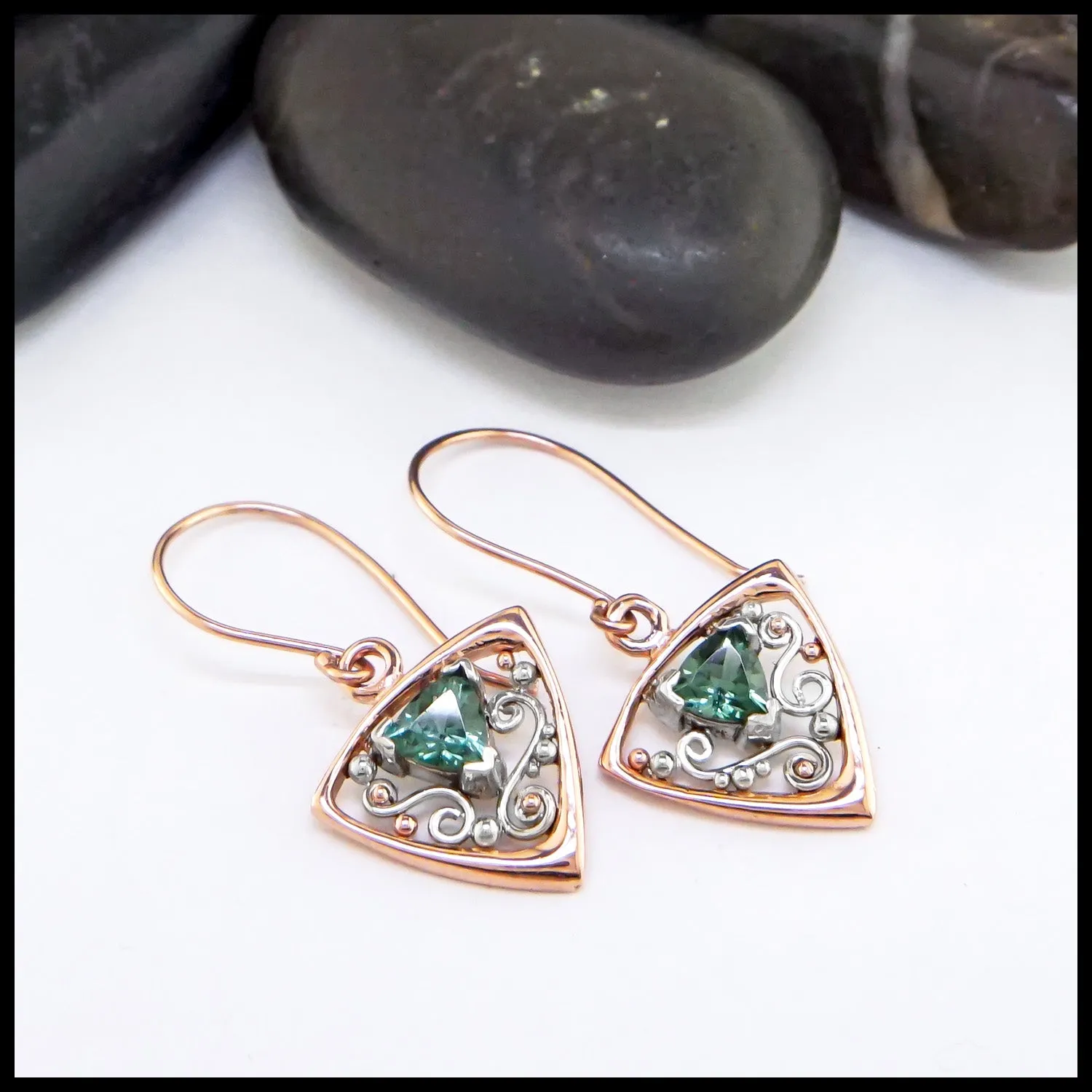 Rose Gold Tourmaline Drop Earrings