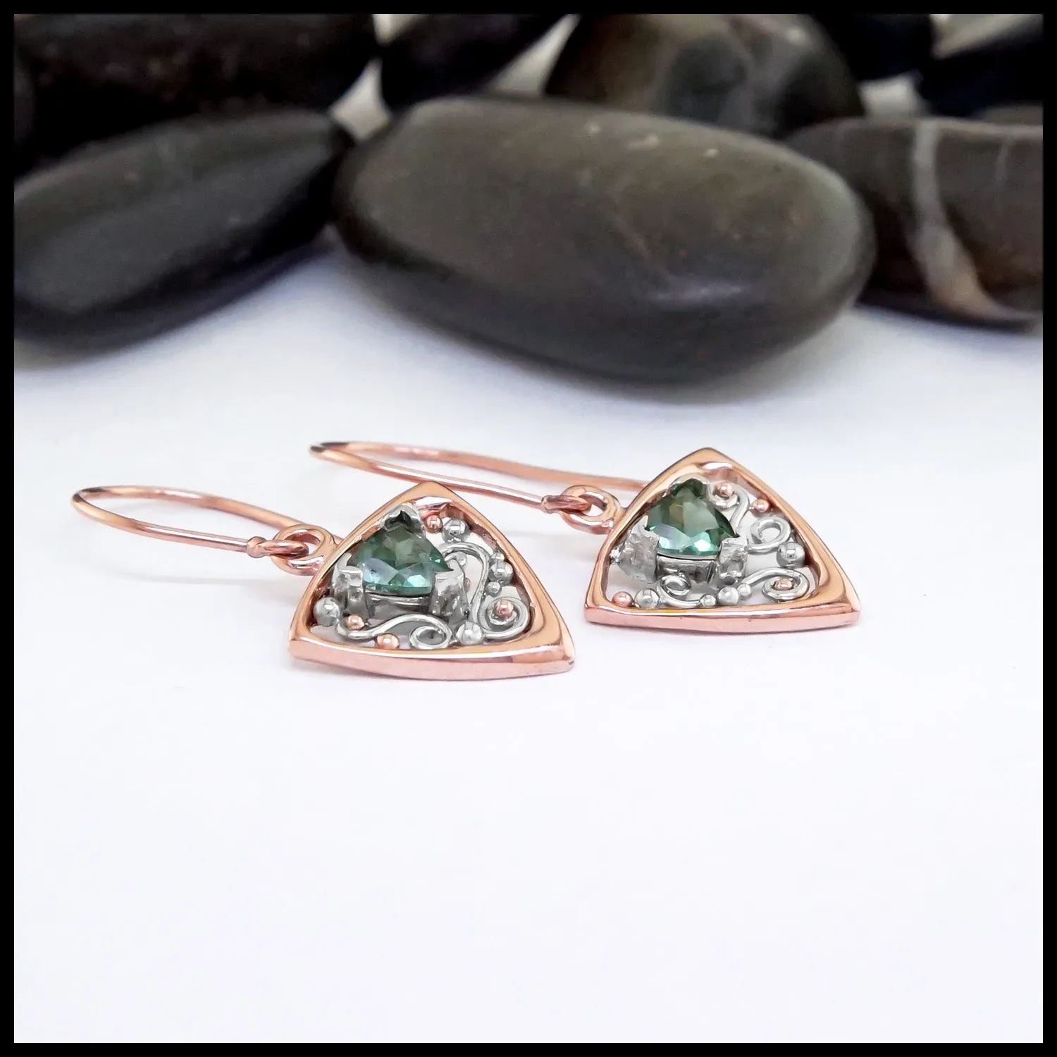 Rose Gold Tourmaline Drop Earrings