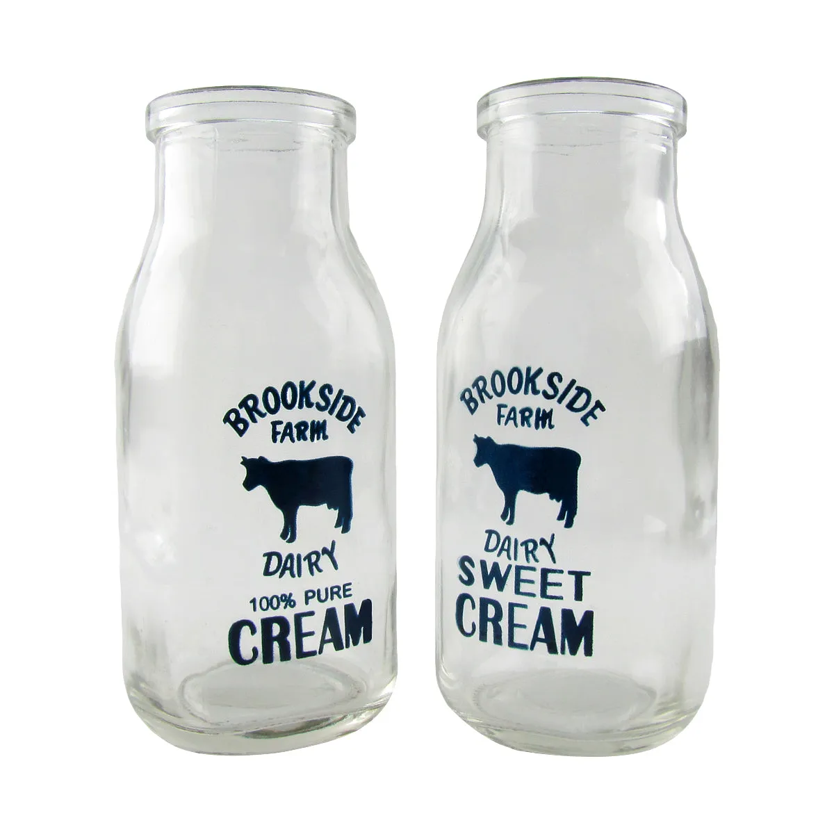 Rustic Glass Cream Bottle Set