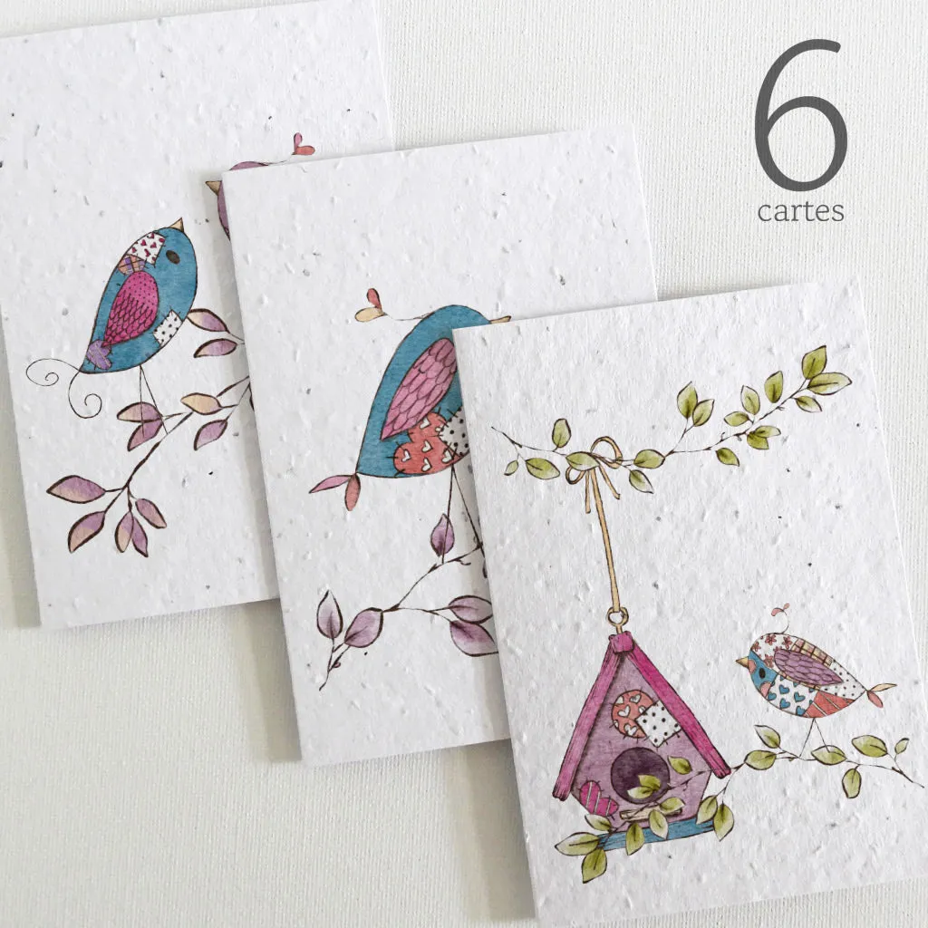 Set of 6 Plantable Blank Cards - Patchwork