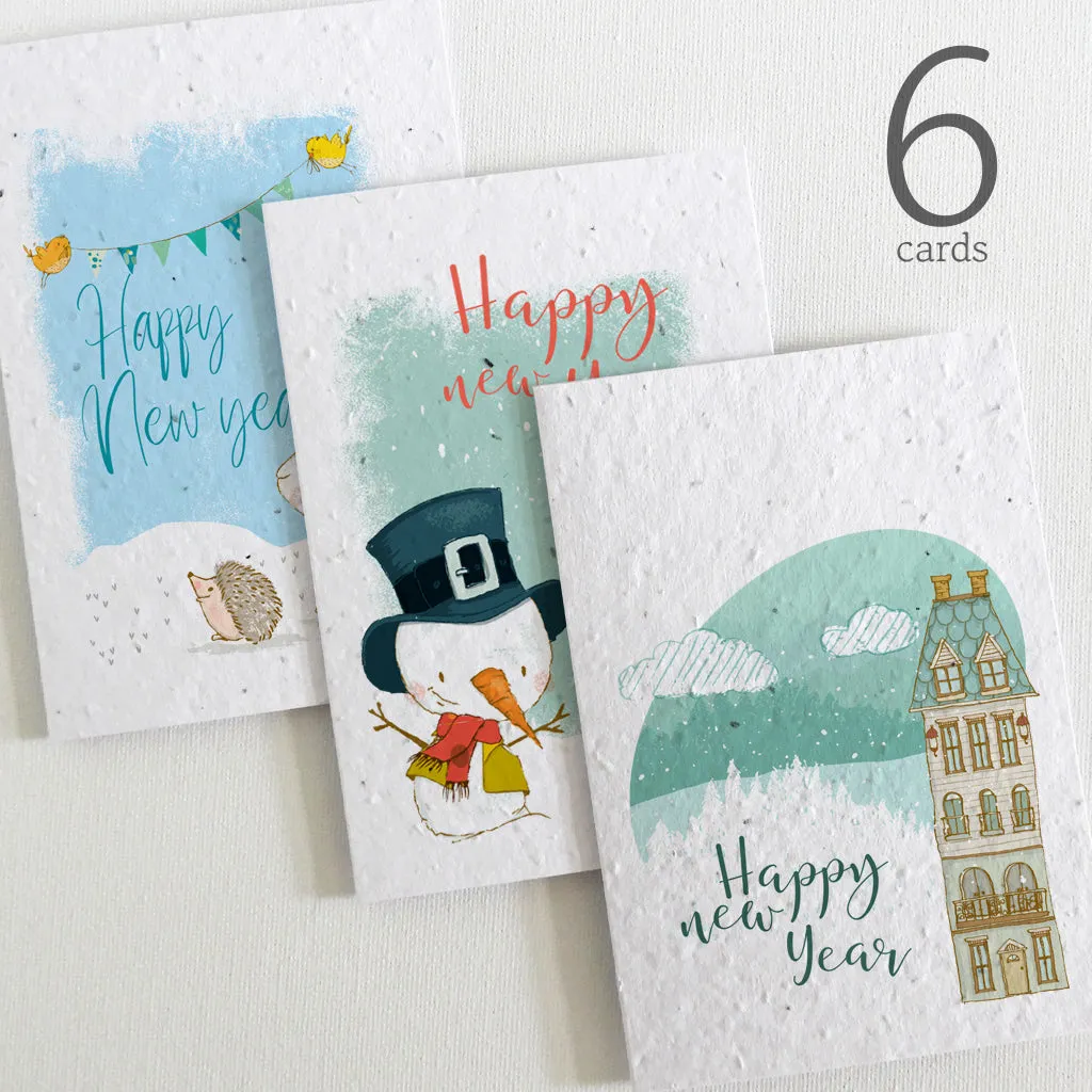 Set of 6 Plantable New Year Cards