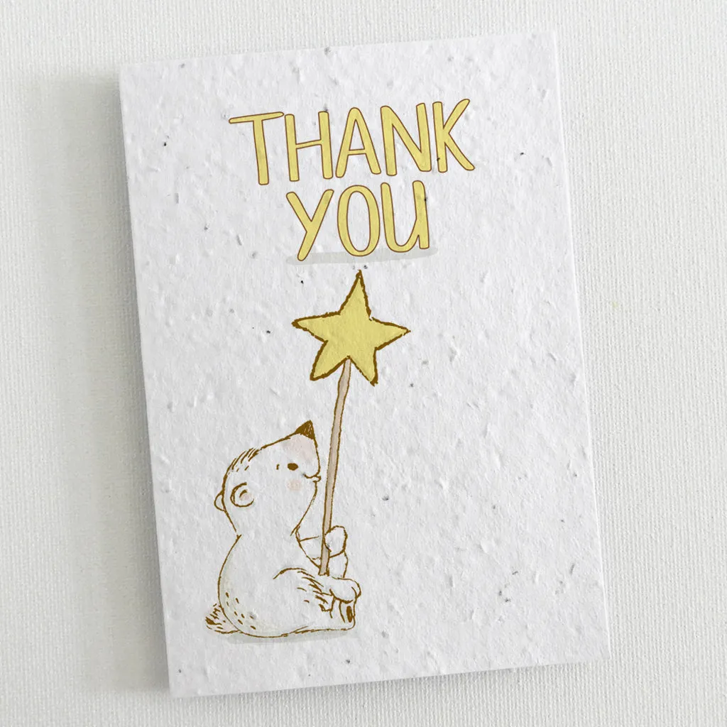 Set of 6 Plantable Thank You Cards - Animals