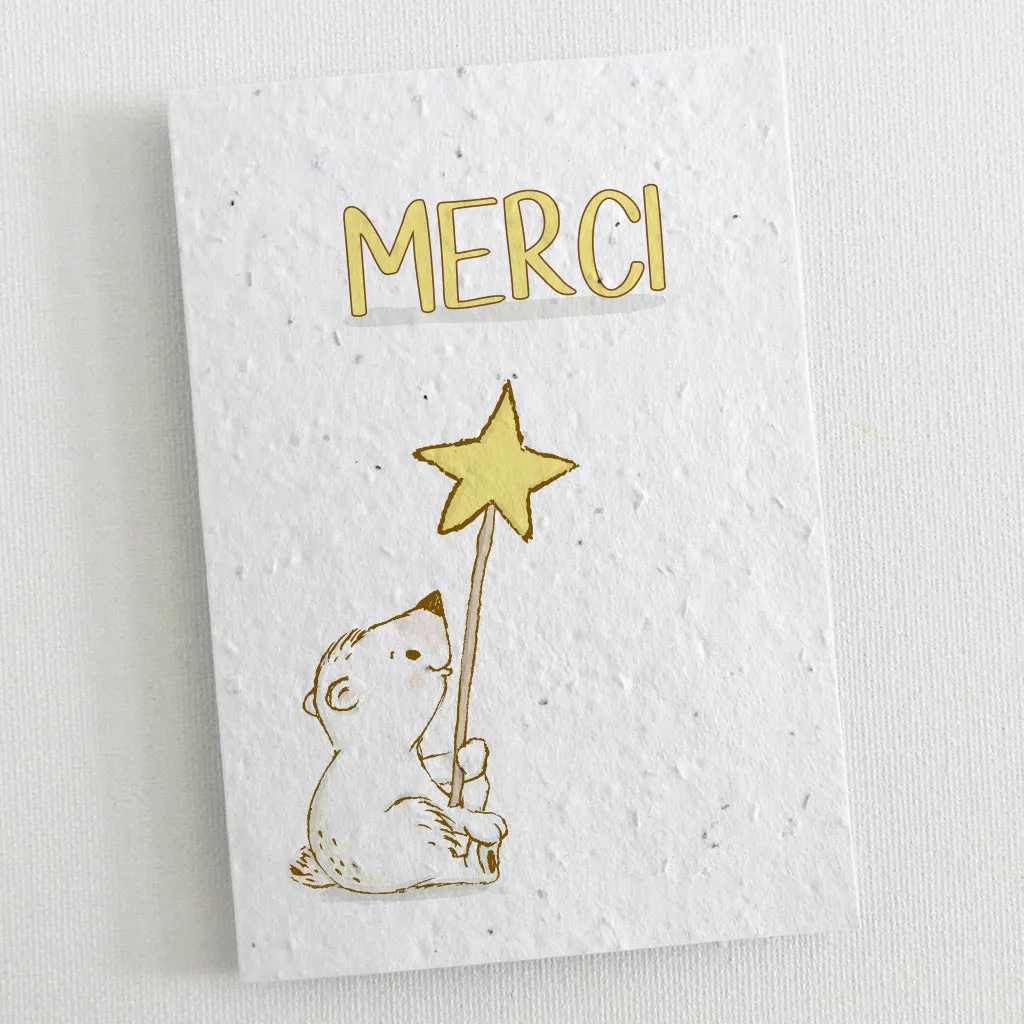 Set of 6 Plantable Thank You Cards - Animals