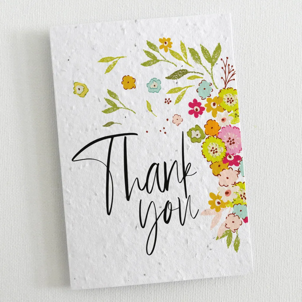 Set of 6 Plantable Thank You Cards - Flowers