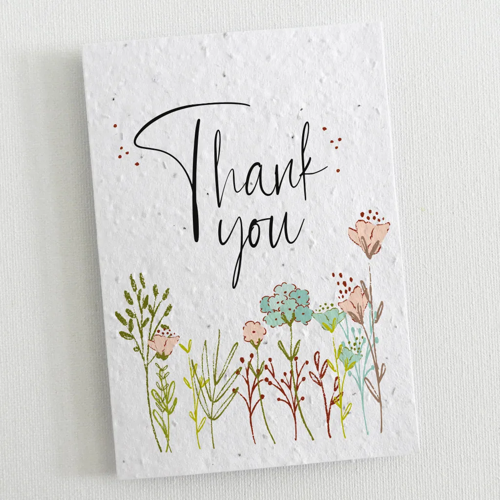 Set of 6 Plantable Thank You Cards - Flowers