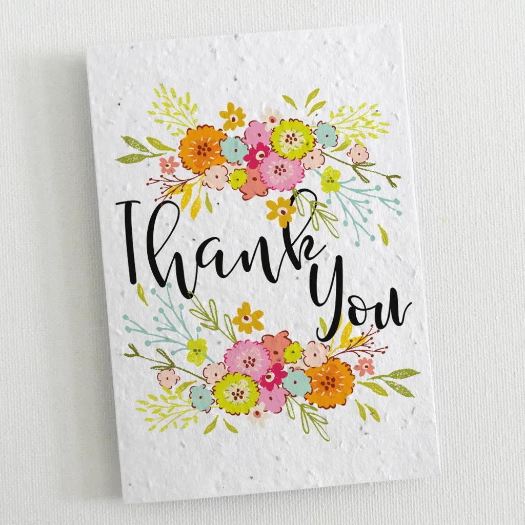 Set of 6 Plantable Thank You Cards - Flowers