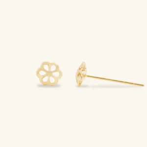 Shining Gold Plum Blossom Stud Earrings