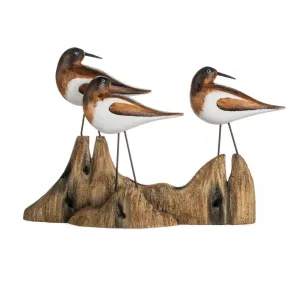 Shoeless Joe 38cm Wooden Mounted Sanderlings Ornament