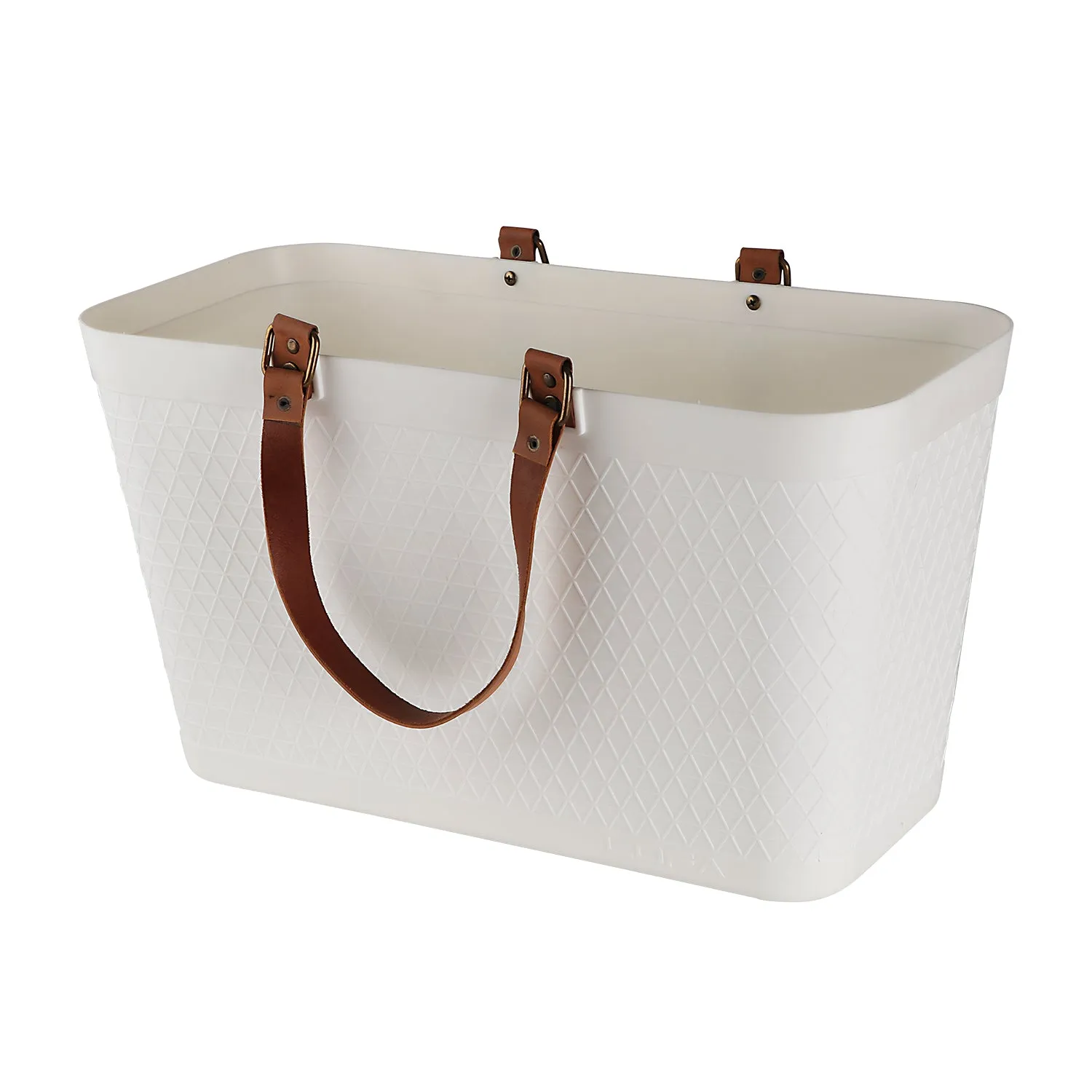 Shopping/Picnic Basket with Leather Handle