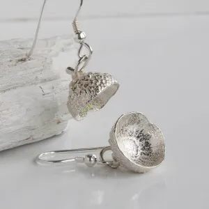 Silver Acorn Cup Earrings-acorn cups-woodland earrings-nature jewellery