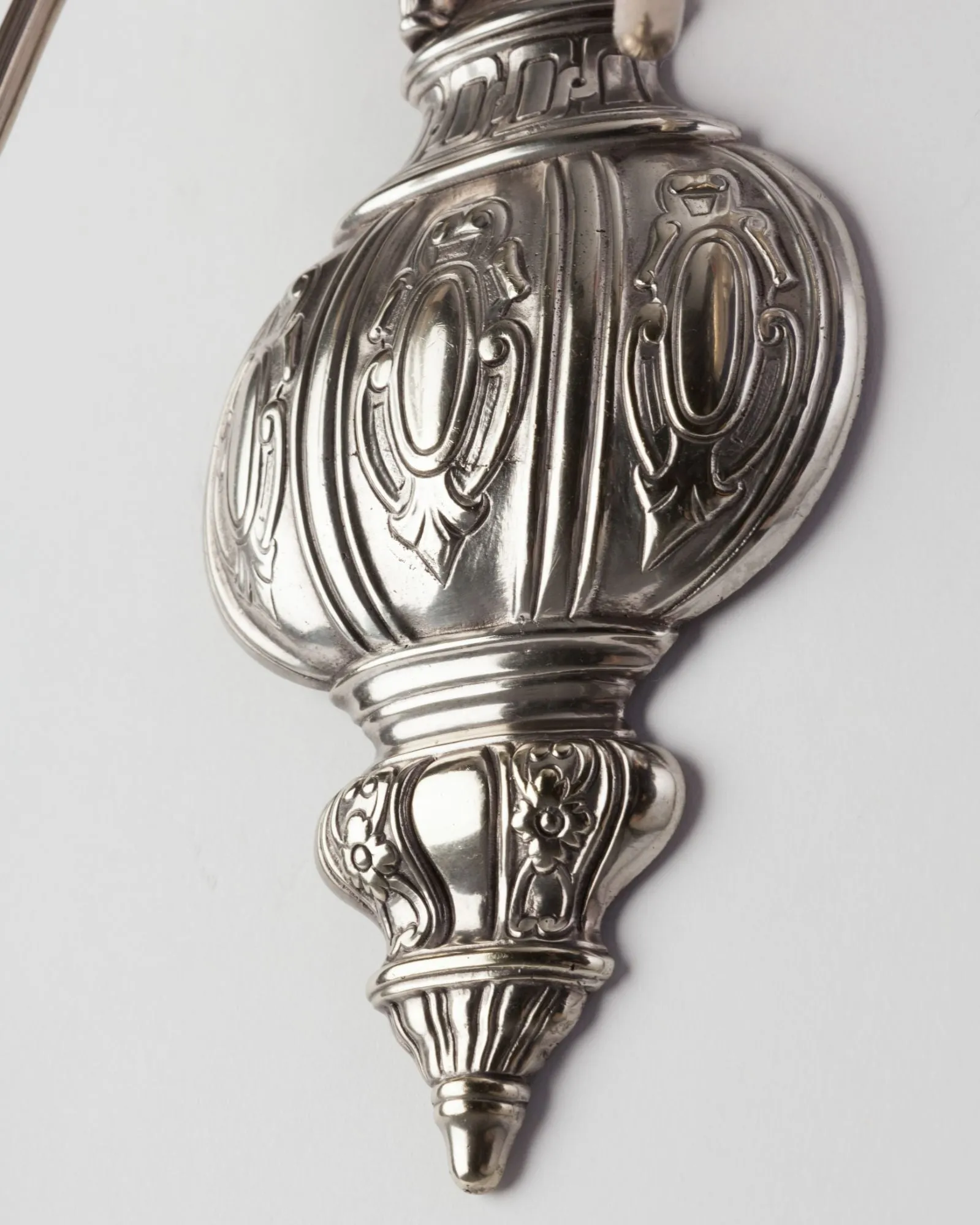 Silverplate Sconces with Low Relief Details