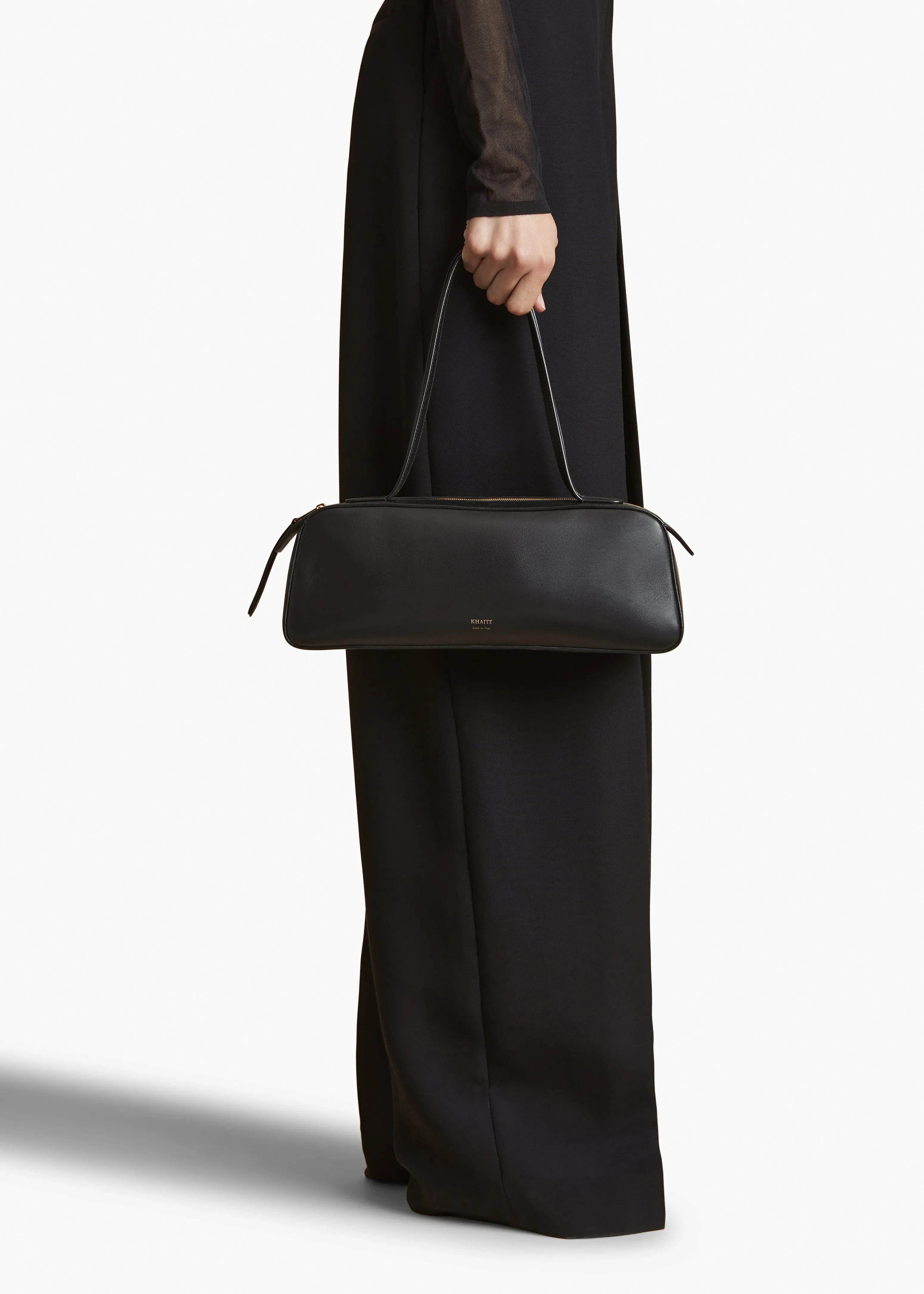 Simona Shoulder Bag in Black Leather