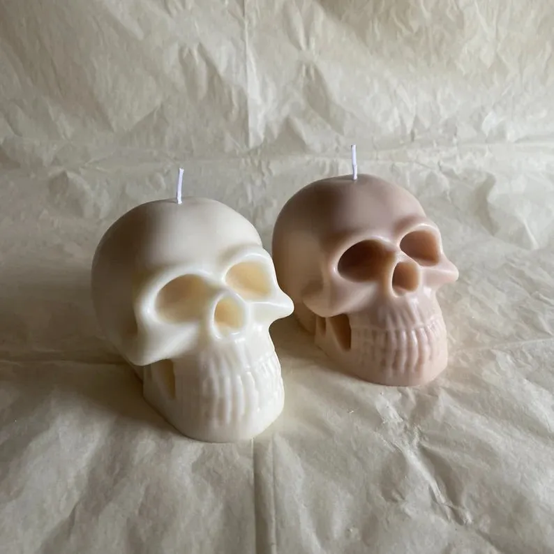 Skull Soy Wax  Candle,  Gothic Skull Candle, Unique Design, Spooky Halloween Decor, Dark Aesthetic Home Accessory, Alternative Candle Gift, Creepy Wax Sculpture, Unusual Home Decor, Gothic Gift Idea, Intricate Skull Detail, Handcrafted Candle Art