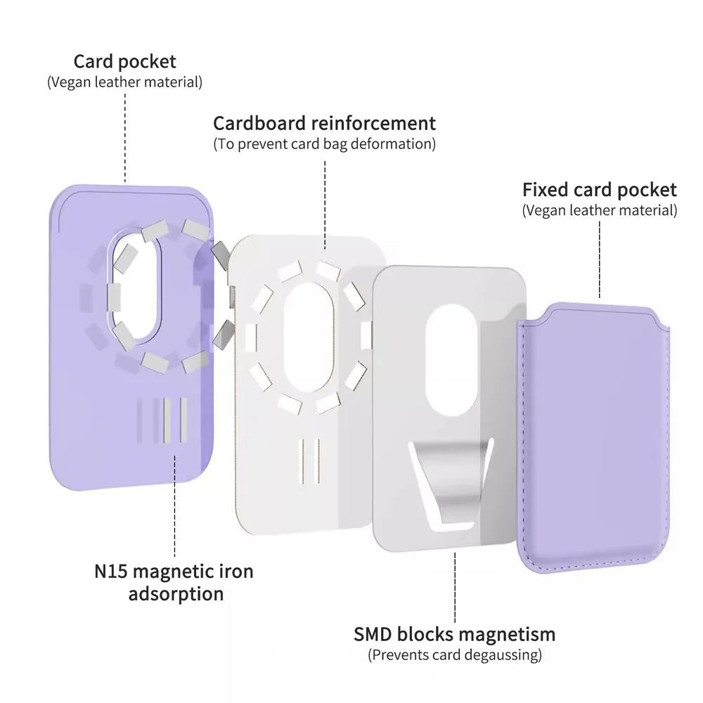 Sputter-Pink Blue Purple | Leather Wallet with MagSafe