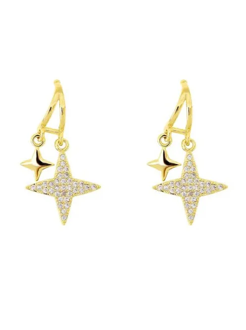 Star stud shining earrings.