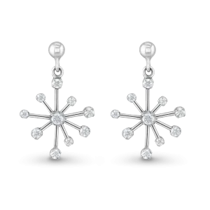 Starburst Earrings in Silver and Cubic Zirconia