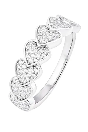 Sterling Silver Cubic Zirconia Heart Ring