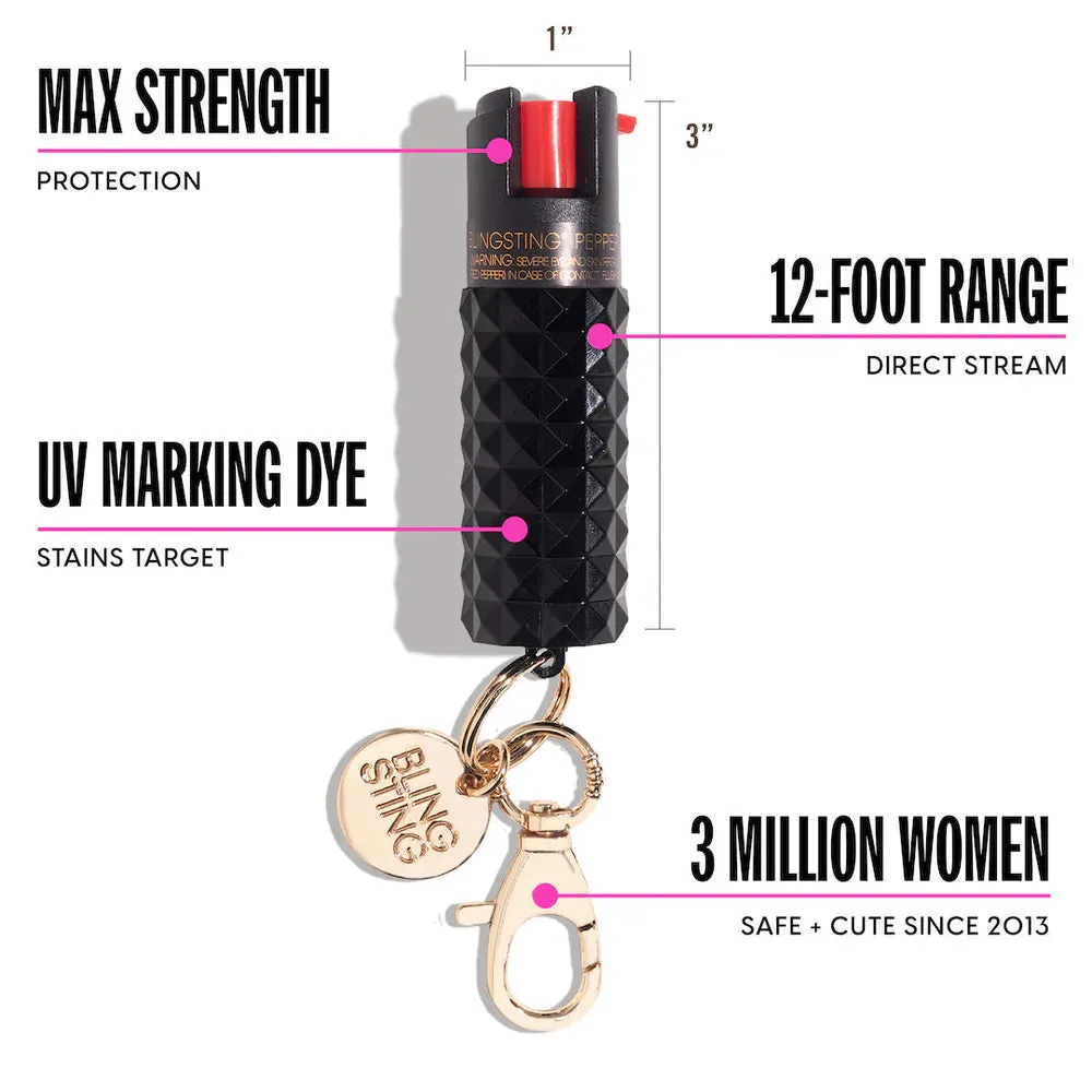 Studded Pepper Spray - Black